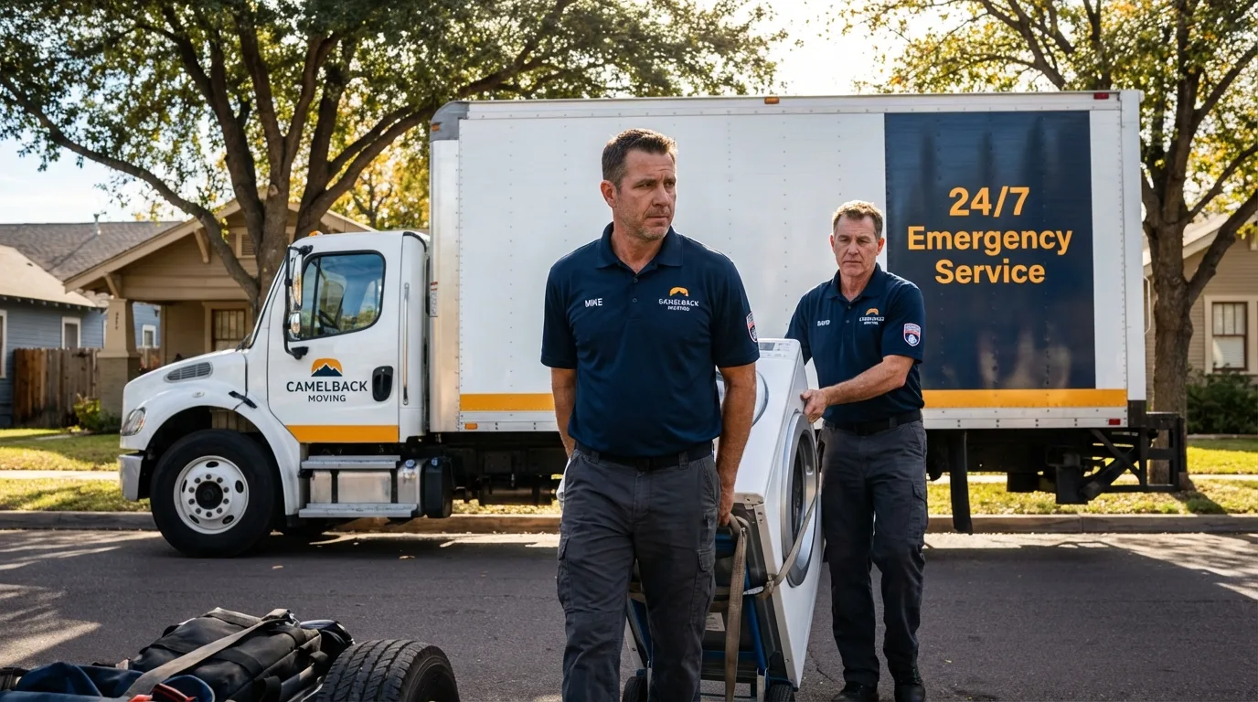 CamelBack Moving crew loading furniture in Tracy, CA